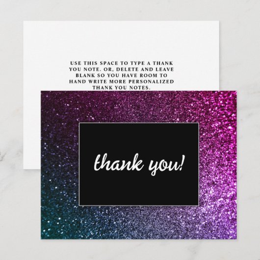 Galaxy Sparkle Glam Chique Moderne Bruiloft Glitte Briefkaart (Voorkant / Achterkant)