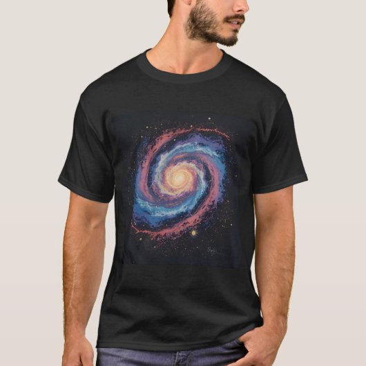 Galaxy Spiral Art T-Shirt – Cosmic Space Design vo (Voorkant)