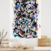 Galaxy splat schilderij poster (Keuken)