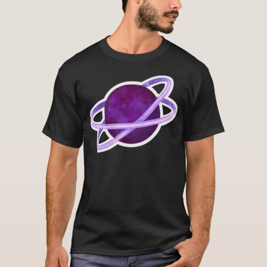 Galaxy Star Moon Planeet Saturnus T-shirt (Voorkant)