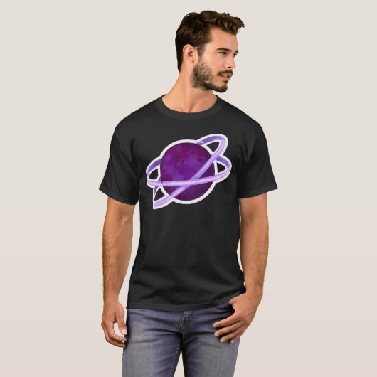 Galaxy Star Moon Planeet Saturnus T-shirt (Voorkant volledig)