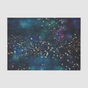Galaxy Star Space Night Blue en Paars Tissuepapier