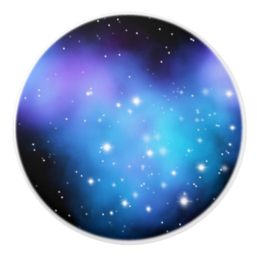 Galaxy Starlight Space Clouds Keramische Knop (Voorkant)