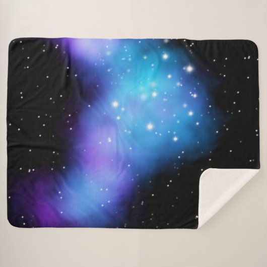 Galaxy Starlight Space Clouds Sherpa Deken (Voorkant (horizontaal))