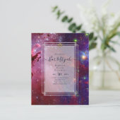 Galaxy Starry Night BAR MITZVAH Uitnodigingen Blau (Staand voorkant)