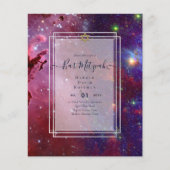 Galaxy Starry Night BAR MITZVAH Uitnodigingen Blau (Voorkant)