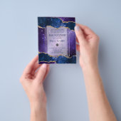 Galaxy Starry Night BAR MITZVAH Uitnodigingen Blau Flyer (Hand)