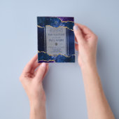 Galaxy Starry Night BAR MITZVAH Uitnodigingen Navy Flyer (Hand)