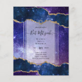 Galaxy Starry Night BAT MITZVAH Agaten Uitnodiging (Voorkant)