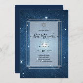 Galaxy Starry Night BAT MITZVAH Agaten Uitnodiging (Voorkant / Achterkant)