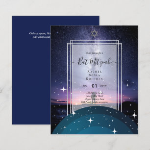 Galaxy Starry Night BAT MITZVAH Agaten Uitnodiging