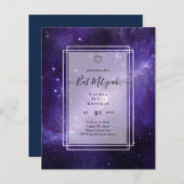 Galaxy Starry Night BAT MITZVAH Agaten Uitnodiging (Voorkant / Achterkant)