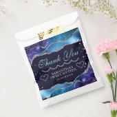 Galaxy starry Silver Glitter Agate Sweet 16 Bedankzakje (Gezegeld)