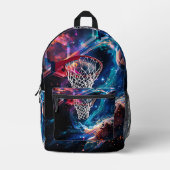 Galaxy Starry Sky Basketball Game Bedrukte Rugzak (Voorkant)