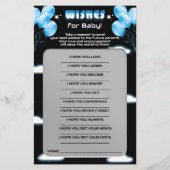 Galaxy Stars Blue Balloons Baby shower Advies Kaar (Achterkant)