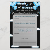 Galaxy Stars Blue Balloons Baby shower Advies Kaar (Voorkant)