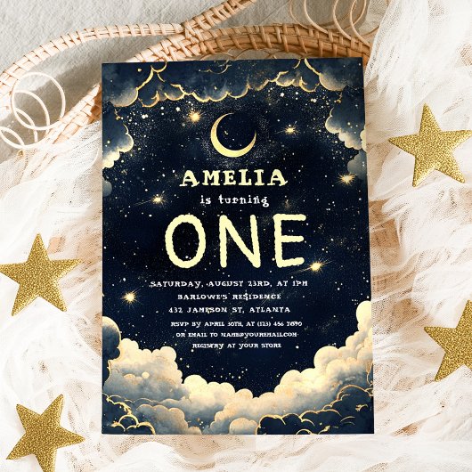 Galaxy Stars Celestial Baby eerste verjaardag Kaart