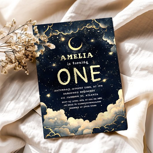 Galaxy Stars Celestial Baby eerste verjaardag Kaart