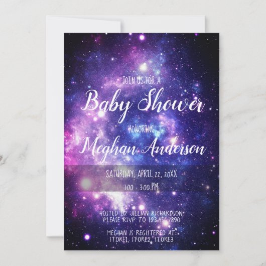 Galaxy Stars Celestial Buitenspace Baby shower Kaart (Voorkant)