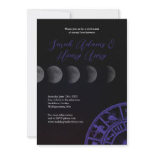 Galaxy Stars en Moon Wedding Invitation