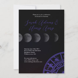 Galaxy Stars en Moon Wedding Invitation Kaart