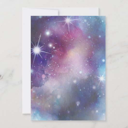 Galaxy Stars en Outer Space bruiloft uitnodiging (Achterkant)