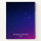Galaxy Stars Gepersonaliseerde naam Sketchbook Not Notitieboek (Achterkant)