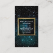 Galaxy Stars Golden Blu Space Cosmic Vip Visitekaartje (Achterkant)
