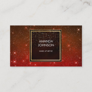Galaxy Stars Golden Red Black Confetti Vip Visitekaartje
