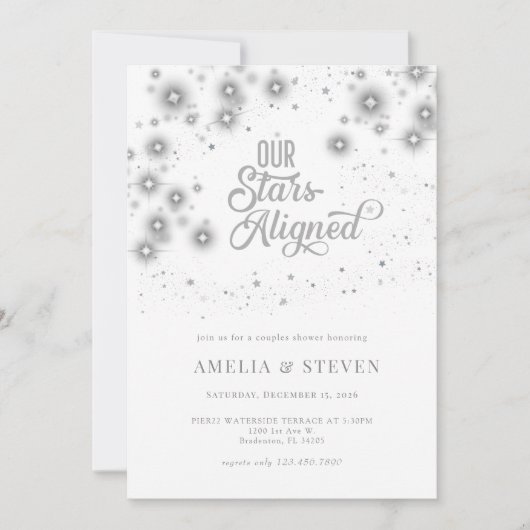 Galaxy Stars | Koppel Bruiloftsuitnodiging Kaart (Voorkant)