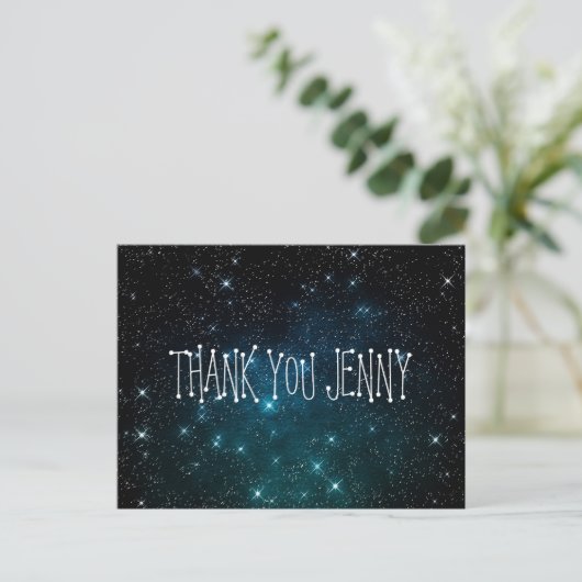 Galaxy Stars Night Hartelijk dank Briefkaart (Staand voorkant)