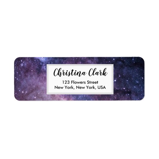 Galaxy Stars Night Personalized Custom Address Etiket (Voorkant)