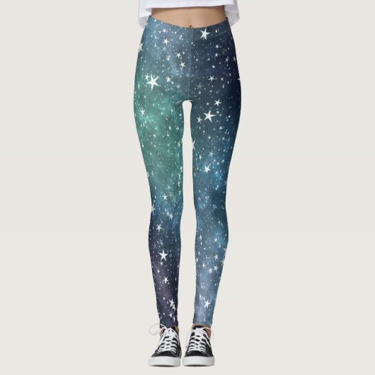 Galaxy Stars Night Sky Leggings (Voorkant)
