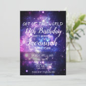 Galaxy Stars Out of This World Space Verjaardag Kaart (Staand voorkant)
