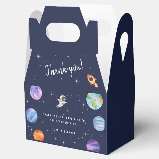 Galaxy Stars Outer Space Verjaardag Dank u Bedankdoosjes (Geopend)