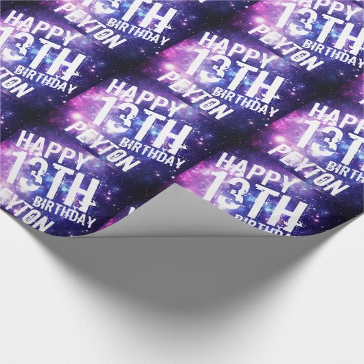 Galaxy Stars Space Gepersonaliseerde Verjaardagsfe Cadeaupapier (Hoek)