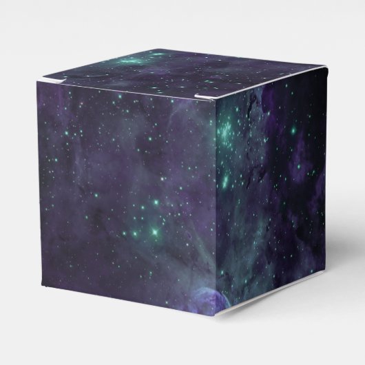 Galaxy Stars Space Groen Neon Patroon Bedankdoosjes (Voorkant Zijde)