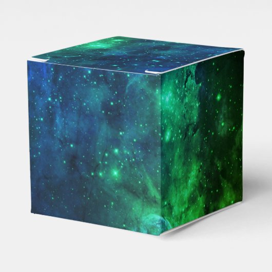 Galaxy Stars Space Groen Neon Patroon Bedankdoosjes (Voorkant Zijde)