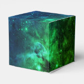 Galaxy Stars Space Groen Neon Patroon Bedankdoosjes (Achterkant)