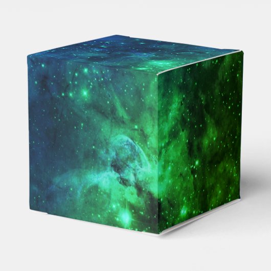 Galaxy Stars Space Groen Neon Patroon Bedankdoosjes (Achterkant)