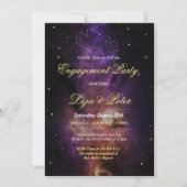 Galaxy Stars Space Love Sky Verloving Invitation Kaart (Voorkant)