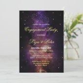 Galaxy Stars Space Love Sky Verloving Invitation Kaart (Staand voorkant)