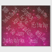 Galaxy Stars Specialized Birthday Space Cadeaupapier (Vlak)