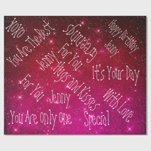 Galaxy Stars Specialized Birthday Space Cadeaupapier