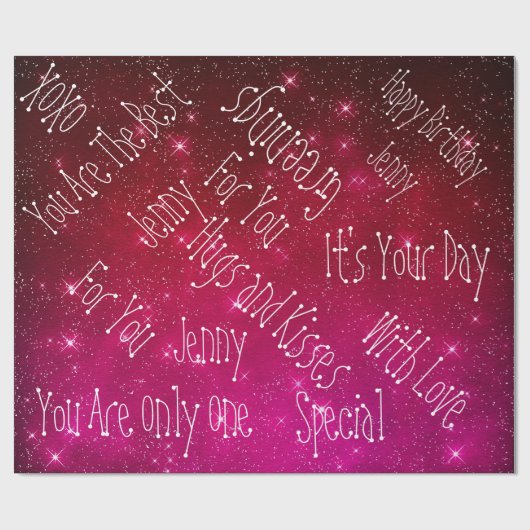 Galaxy Stars Specialized Birthday Space Cadeaupapier (Vlak)