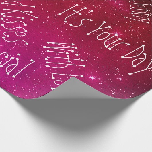 Galaxy Stars Specialized Birthday Space Cadeaupapier (Hoek)