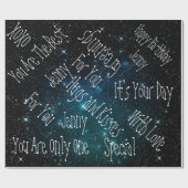 Galaxy Stars Specialized Birthday Space Cadeaupapier (Vlak)