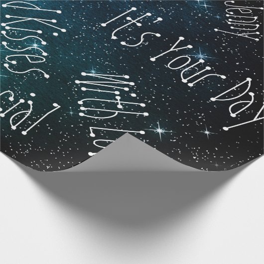 Galaxy Stars Specialized Birthday Space Cadeaupapier (Hoek)