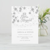 Galaxy Stars | Uitnodiging voor koppel bruisfeest (Staand voorkant)