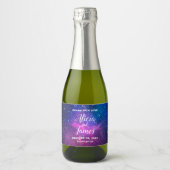 Galaxy Stars Wedding Favor Sparkling Wijnetiket (Voorkant)